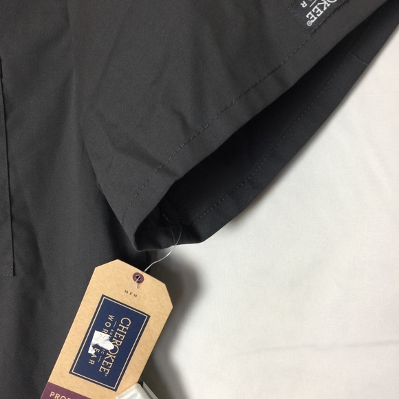 CHEROKEE TOP SCRUB GRAY  MEN'S LARGE - Picture 4 of 10